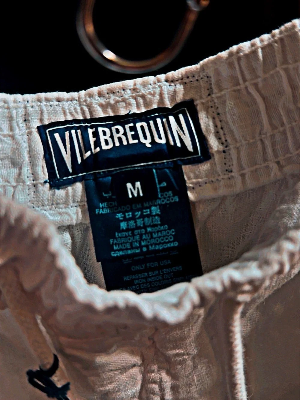 Vilebrequin White Textured Linen Waistband pants